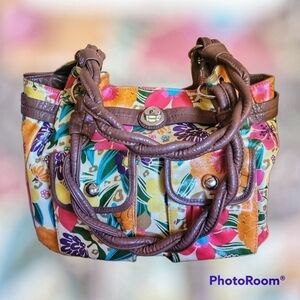 VTG PLUM 1970s-1980s Colorful Floral Kidcore Festival Shoulder Bag